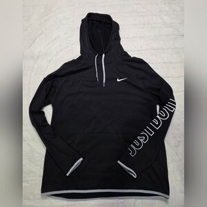 Nike Dri-Fit Just Do It Lightweight Fleece Hoodie Black Medium Womens Active